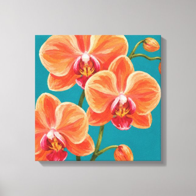 Impressão Em Tela pintura de orquídea (Frente)