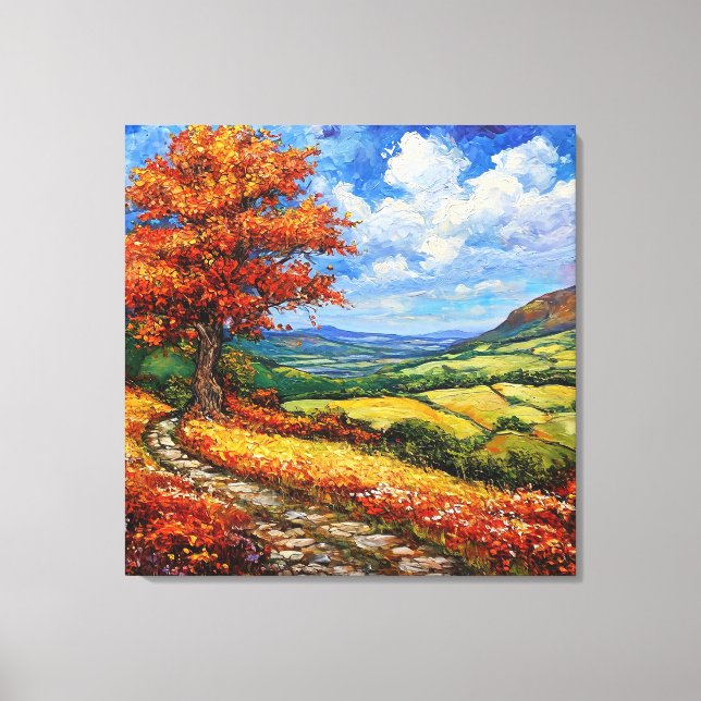 Impressão Em Tela Pintura de paisagem (Frente)