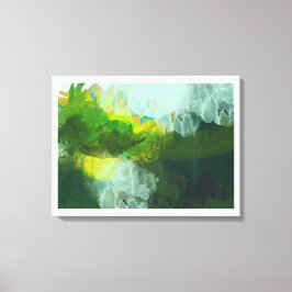 Impressão Em Tela pintura de paisagem abstrato tropical