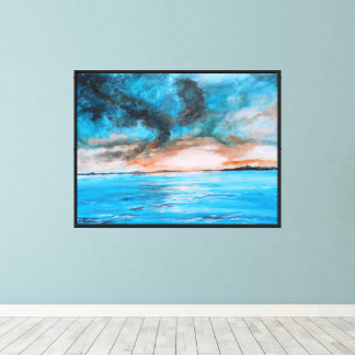 Impressão Em Tela Pintura de Paisagem ao Nascer do Sol