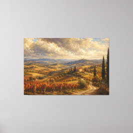 Impressão Em Tela Pintura de Paisagem da Campina Toscana de Outono