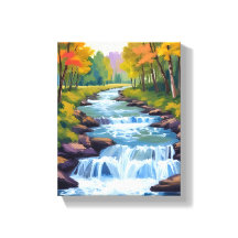 Pintura de paisagem natural de cachoeira