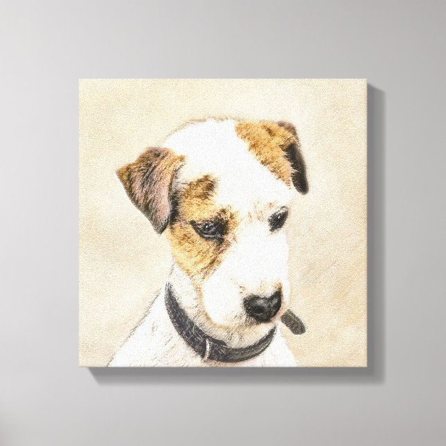 Impressão Em Tela Pintura de Parson Jack Russell Terrier - Arte Cani (Frente)