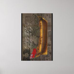 Impressão Em Tela Pintura de Perfil do Navio Jersey