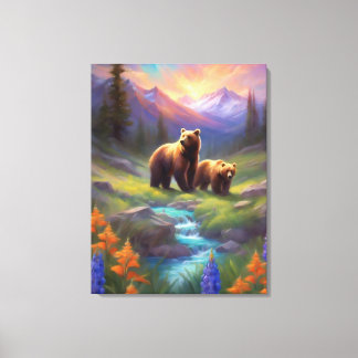 Impressão Em Tela Pintura de Primavera da Montanha Cinzenta Rochosa