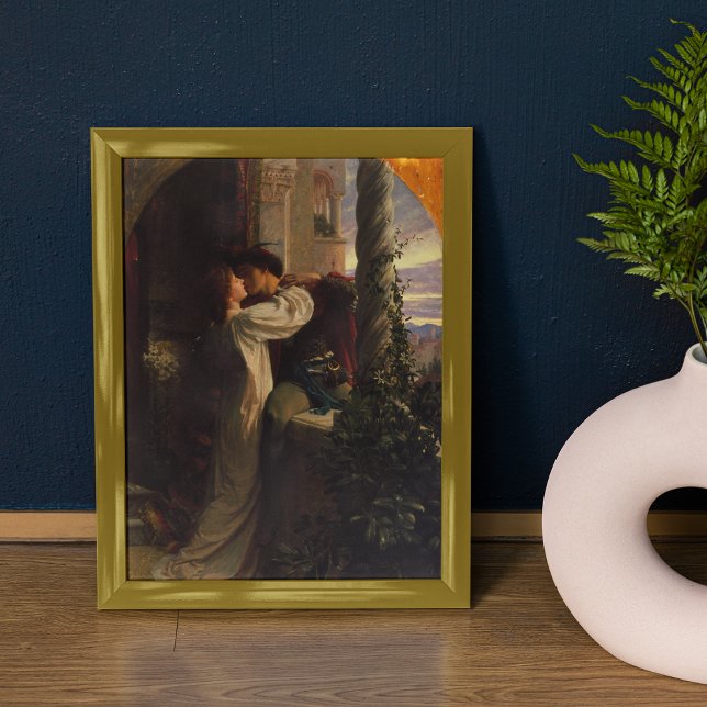 Impressão Em Tela Pintura de Romeu e Julieta por Sir Francis Dicksee (Romeo and Juliet Painting by Sir Francis Dicksee Print)