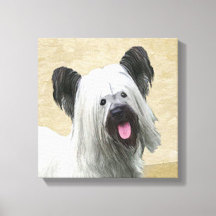 Impressão Em Tela Pintura de Skye Terrier - Arte de Cachorro Origina