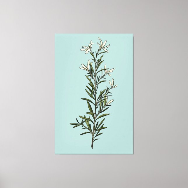 Impressão Em Tela Pintura de Sprig Rosemary Verde Esmagadora (Frente)