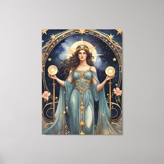 Impressão Em Tela pintura de tarot da justiça inspirada (Frente)