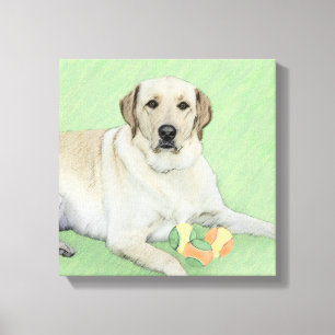 Impressão Em Tela Pintura de Tênis e Retriever Amarelo