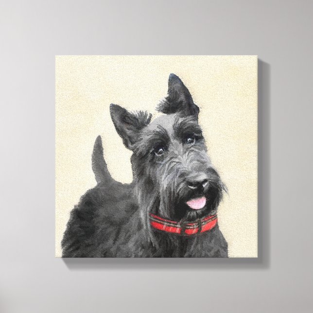 Impressão Em Tela Pintura de Terrier escocês - Arte de cão original  (Frente)