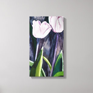 Impressão Em Tela Pintura de tulipanes en acrilico