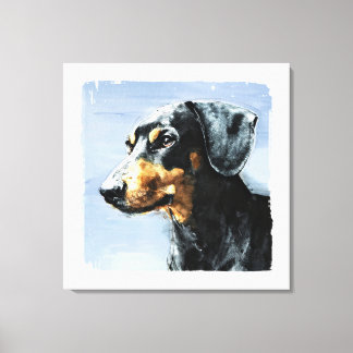 Impressão Em Tela Pintura de um Dachshund