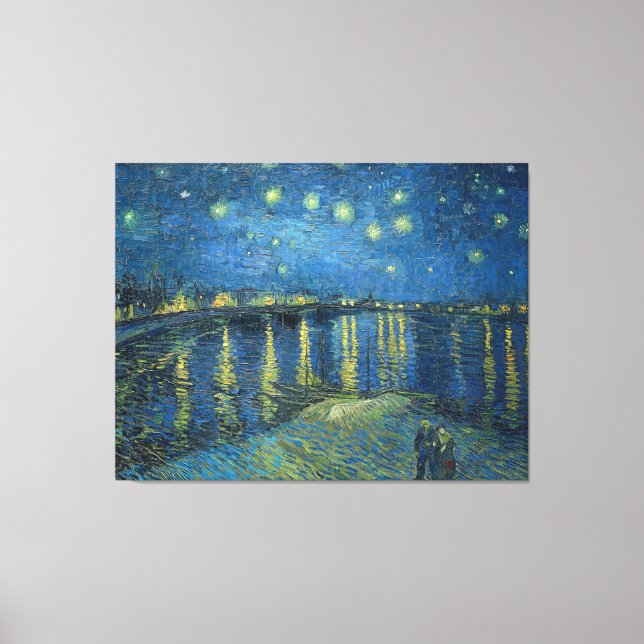 Impressão Em Tela Pintura de Van Gogh Starry Night Rhone (Frente)