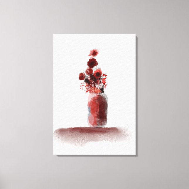 Impressão Em Tela Pintura de Vases de Flores de Outono (Frente)