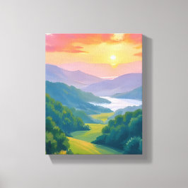 Impressão Em Tela Pintura de Viagem das Grandes Montanhas Smoky