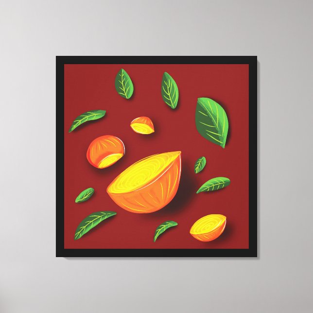 Impressão Em Tela Pintura desenhada na Fruta de Verão Artista Limão (Frente)