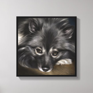 Impressão Em Tela Pintura digital Keeshond intitulada "Glamor"