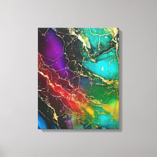 Impressão Em Tela Pintura do arco-íris com tinta a álcool