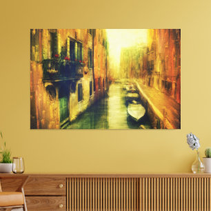 Impressão Em Tela Pintura do Canal de Veneza