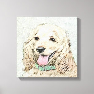 Impressão Em Tela Pintura do Cocker Spaniel Buff - Arte Original par