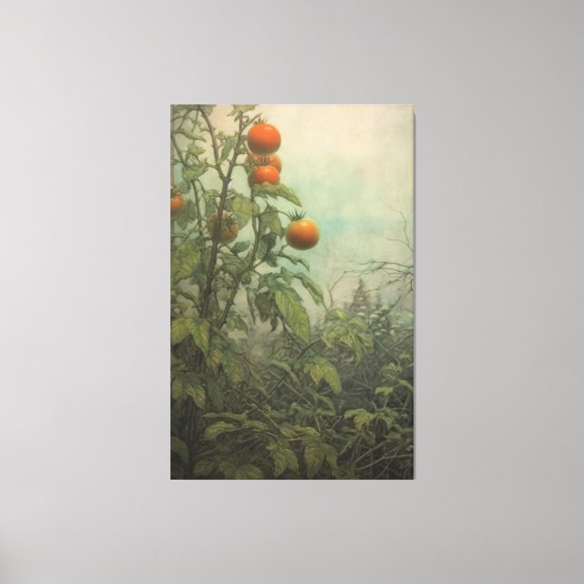 Impressão Em Tela Pintura do Jardim de Tomate Vibrante (Frente)