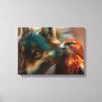Pintura do lobo e da águia