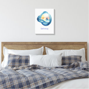 Impressão Em Tela Pintura do oceano ainda se tornando calmo