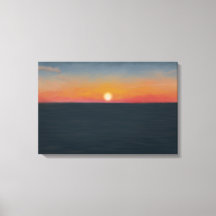Pintura do Oceano Pacífico ao Pôr do Sol