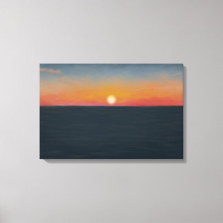 Impressão Em Tela Pintura do Oceano Pacífico ao Pôr do Sol