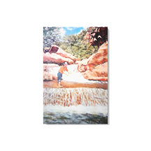 Pintura do pescador em cascata