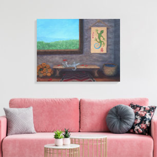 Impressão Em Tela Pintura Ecletica Janela da Montanha