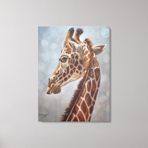 Impressão Em Tela Pintura Elegante de Girafa em Grande Porte
