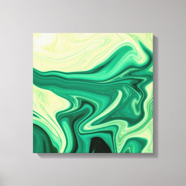 Impressão Em Tela Pintura em Abstrato verde (Frente)