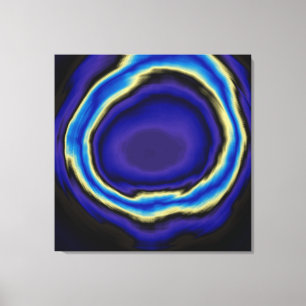 Impressão Em Tela Pintura em acrílico abstrato espiral azul 2