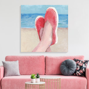Impressão Em Tela Pintura em acrílico Beach Easy de espadrilhas/calç