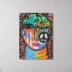 Impressão Em Tela Pintura em acrílico do Abstrato da Paz na OSB