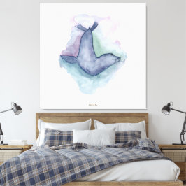 Impressão Em Tela Pintura em aquarela de foca azul