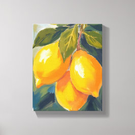 Impressão Em Tela Pintura em Aquarela de Frutas da Árvore de Limão