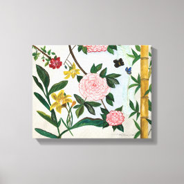 Impressão Em Tela PINTURA EM AQUELE - Flores e Borboletas