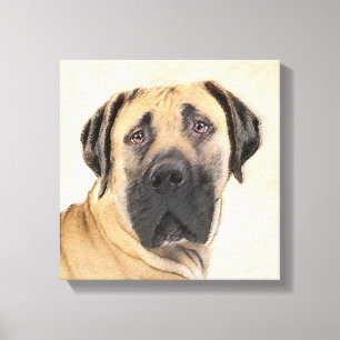 Impressão Em Tela Pintura em Boerboel - Arte Cachorra Original