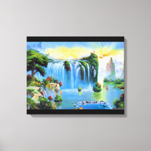 Impressão Em Tela Pintura em cascata chinesa