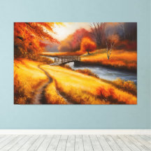 Pintura em Florestas Vibrantes de Outono - Paisage