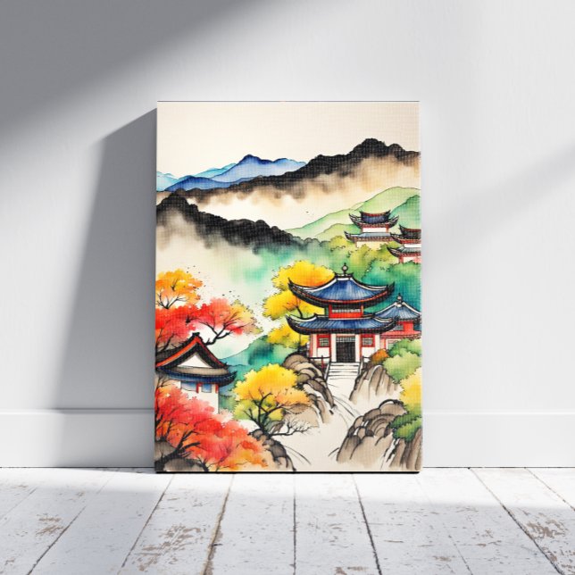Impressão Em Tela Pintura em Paisagem Coreana (Criador carregado)