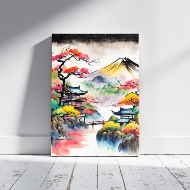 Impressão Em Tela Pintura em Paisagem Japonesa (Criador carregado)