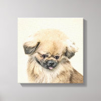 Pintura em Pekingese - Arte Cachorra Original
