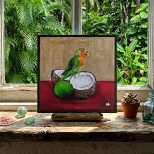 Impressão Em Tela Pintura Festa Tropical do Lovebird por Alfred Fox