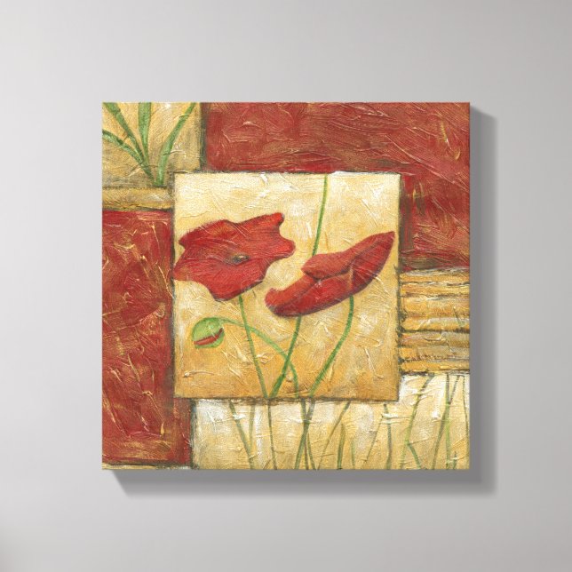 Impressão Em Tela Pintura Floral com Traços Visíveis do Pincel (Frente)