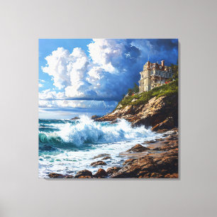 Impressão Em Tela pintura incrível da paisagem marinha