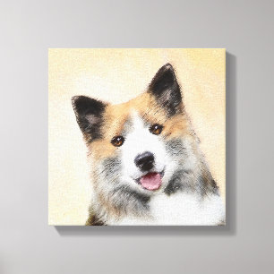 Impressão Em Tela Pintura Islandesa Do Cão - Arte Original Do Cão